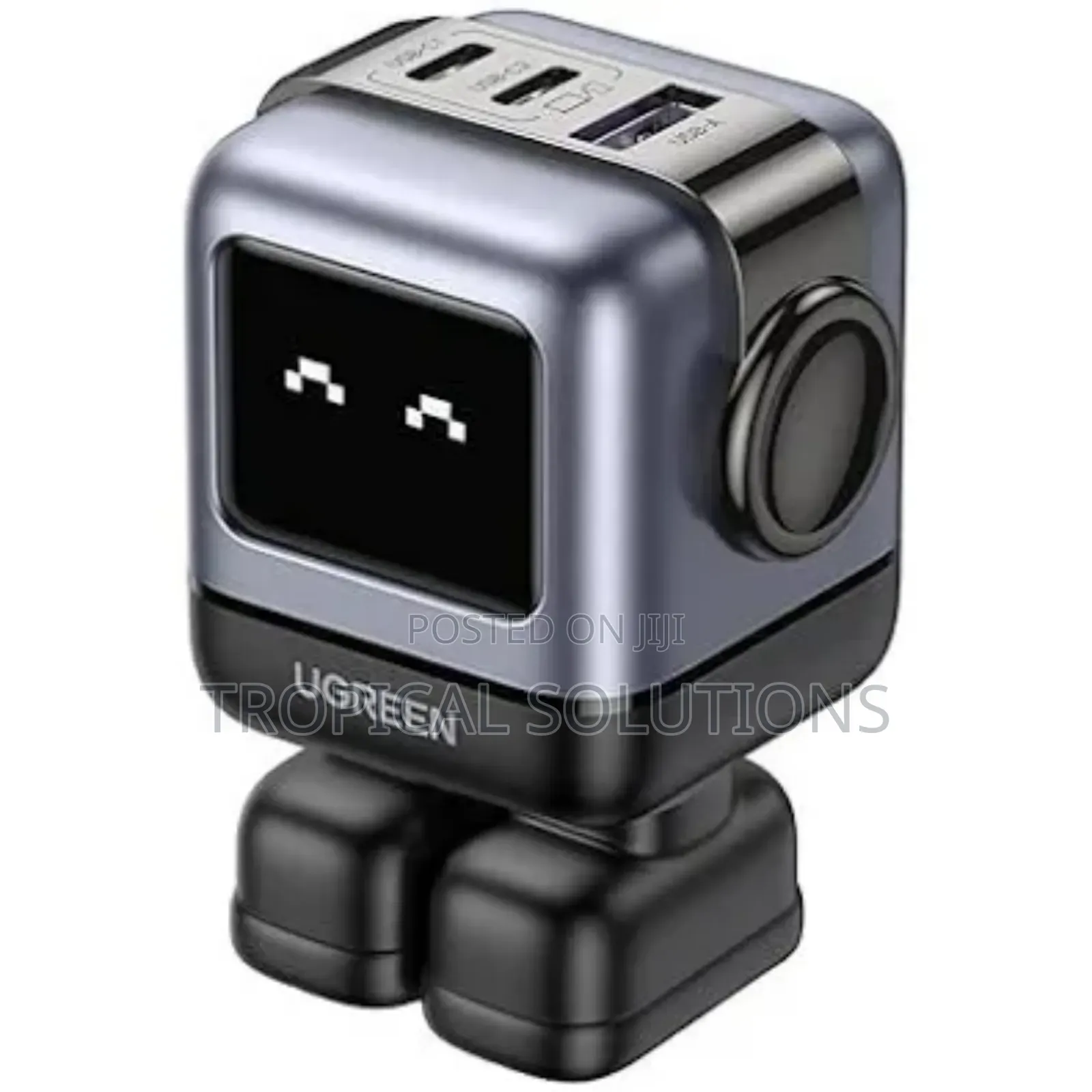 Ugreen Uno Robot 65w 3-Port Gan Fast Charger Uk Grey