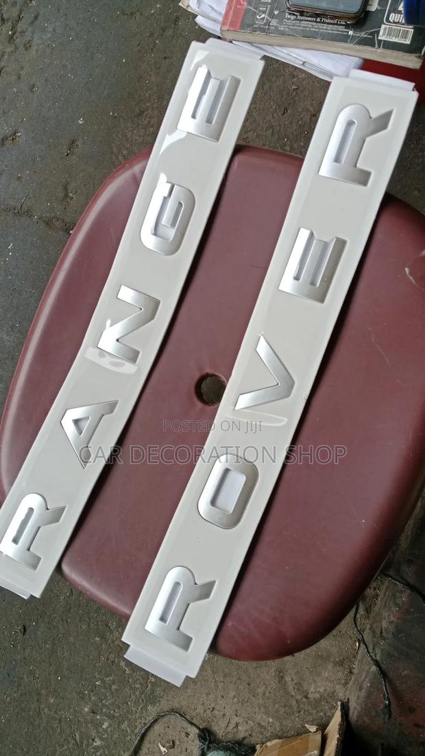 3d Cover Hood Front/Rear Silver Range Rover Letter Emblem - thumbnail 2