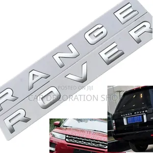 3d Cover Hood Front/Rear Silver Range Rover Letter Emblem