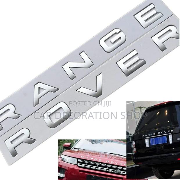 3d Cover Hood Front/Rear Silver Range Rover Letter Emblem - main view