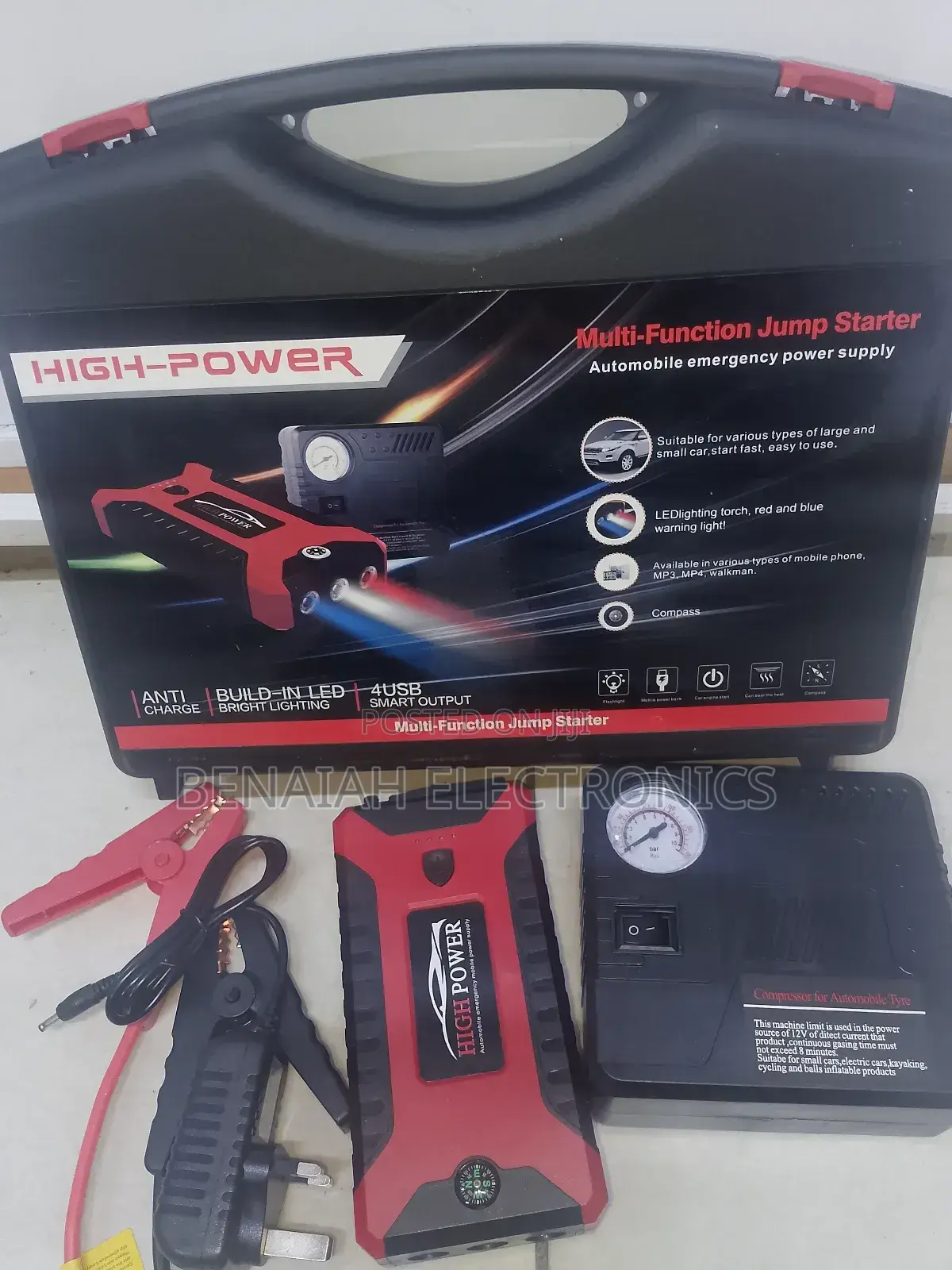 Car Jumpstarter Complete With Air Compressor P.Bank