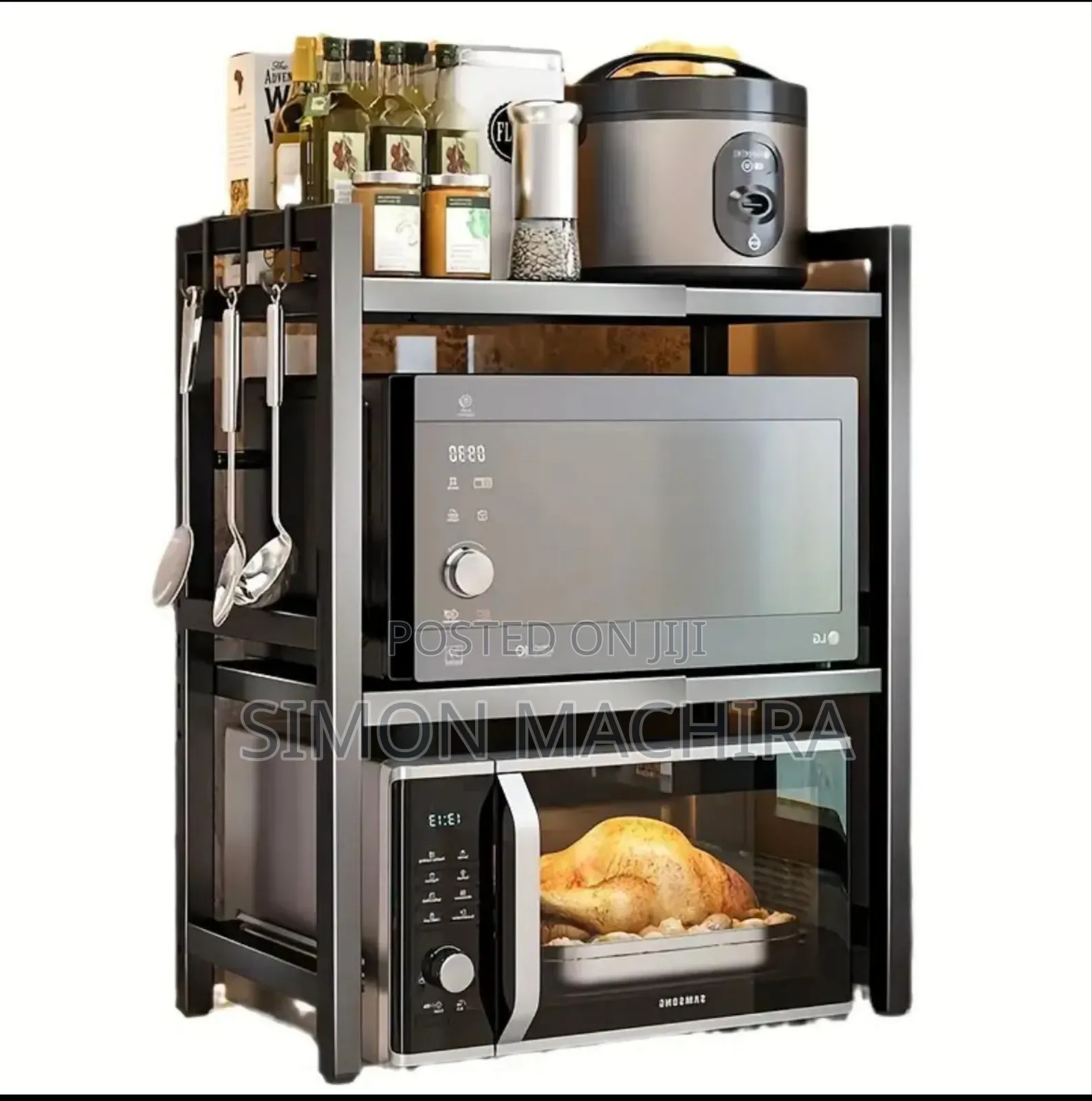 Double Layer Metallic Microwave Stand