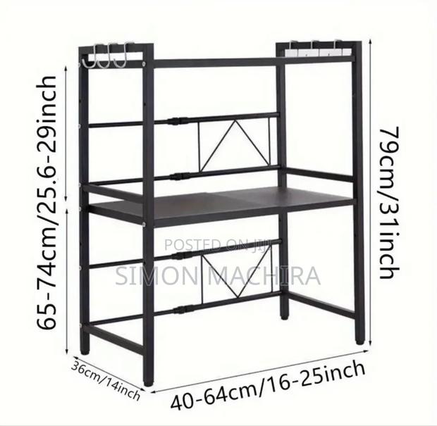 Double Layer Metallic Microwave Stand - thumbnail 3