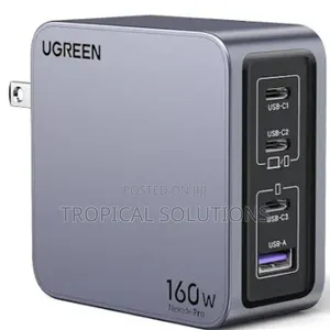 Ugreen Nexode Pro 160w 4-Port Gan Fast Charger Uk Grey X763