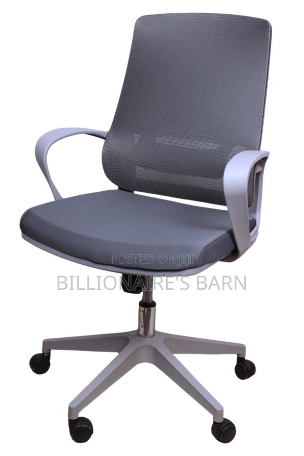 Chair; Elastic Mesh Office Chair With Mid Back, Lumbar Support
