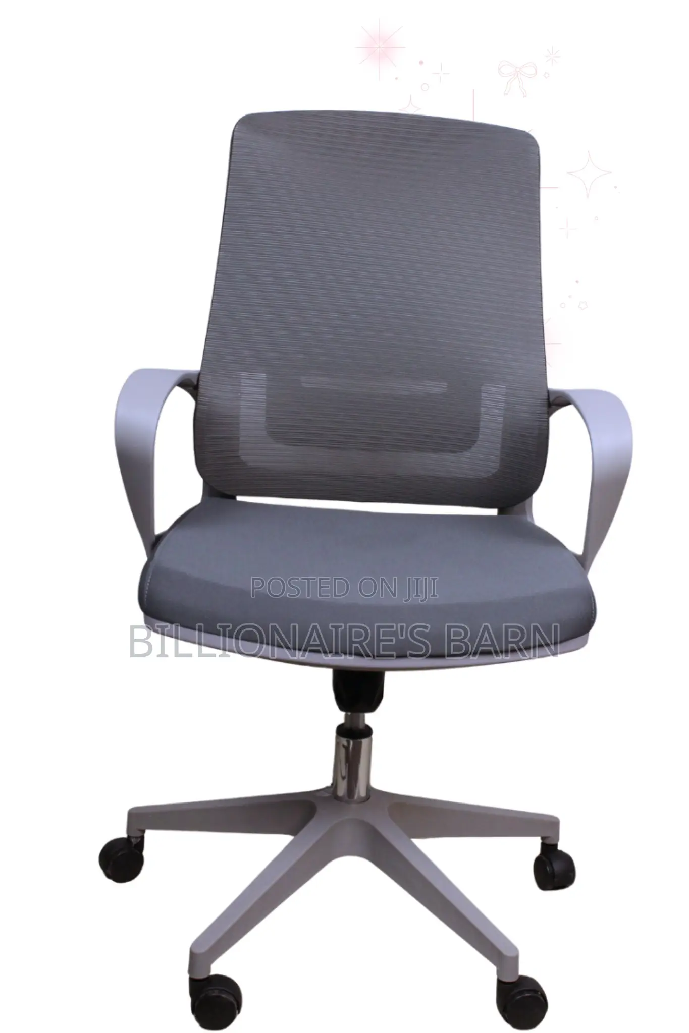 Chair; Elastic Mesh Office Chair With Mid Back, Lumbar Support