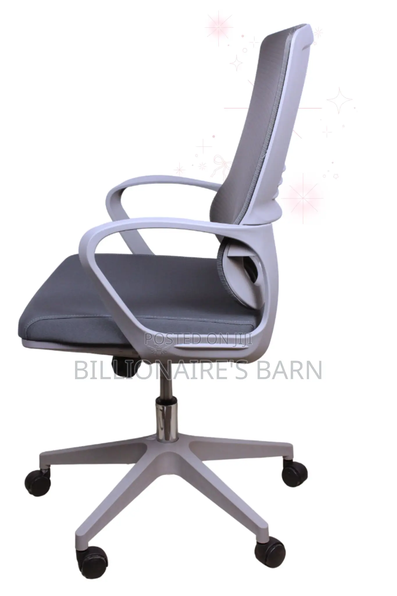 Chair; Elastic Mesh Office Chair With Mid Back, Lumbar Support