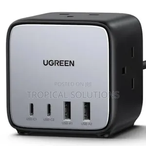 Ugreen Diginest Cube Power Strip (3ac Outlets + 65w 2a2c) Uk