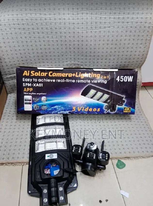 450watts 4g Solar Floodlight PTZ Simcard Camera With Lights