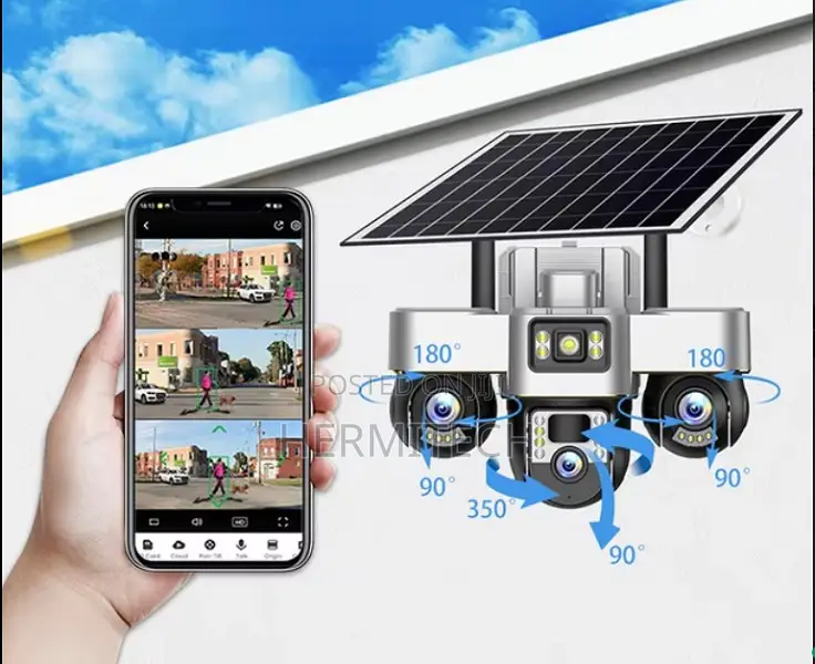 6mp 3 Video 3 Lens Wireless Solar Panel Powered