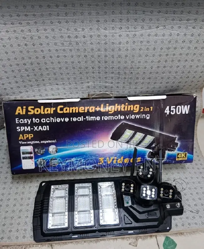 Solar Street Light With CCTV Camera 4g Simcard -450 Watts