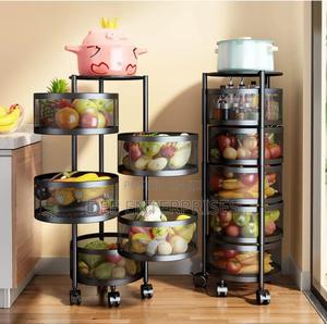 Round Fruit Rack With Wheels 5 Tier - thumbnail 2