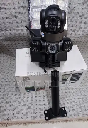 New Intelligence V380 Triple Lens Three Screens Camera Solar Powered