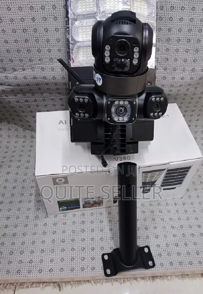 New Intelligence V380 Triple Lens Three Screens Camera Solar Powered