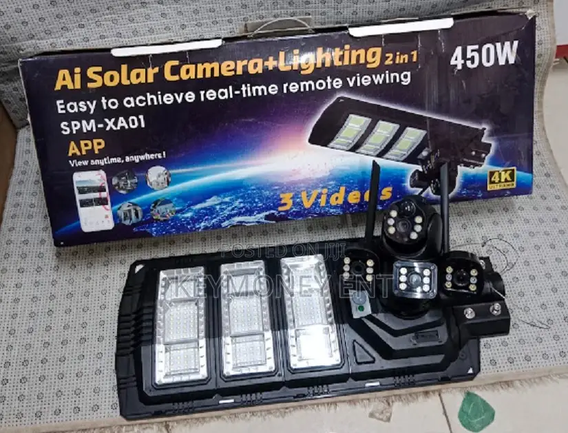 4g Solar Powered Street Floodlight 450w With Simcard Camera