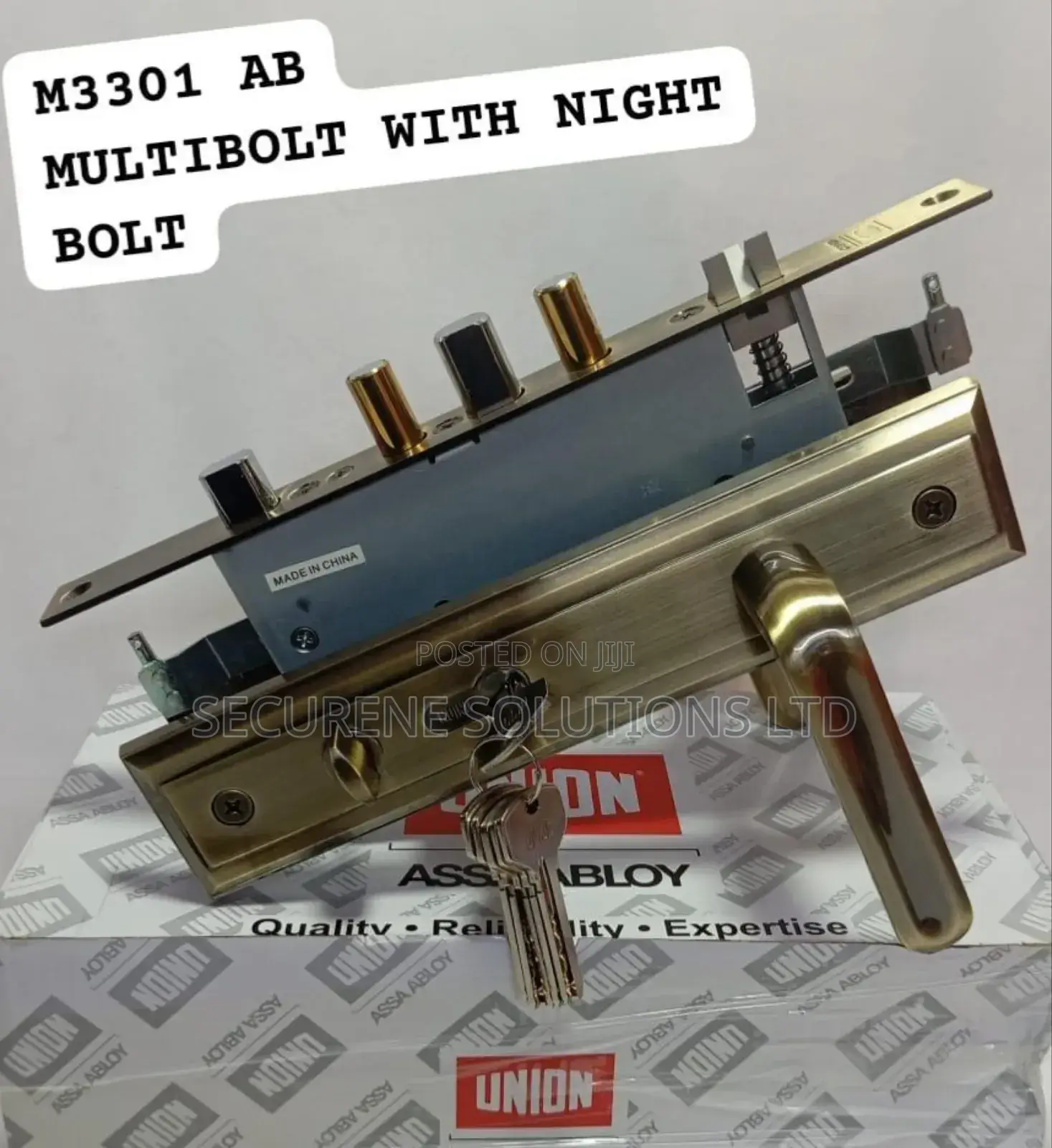 Union M3301 Ab Multibolt Lockset With a Night Bolt