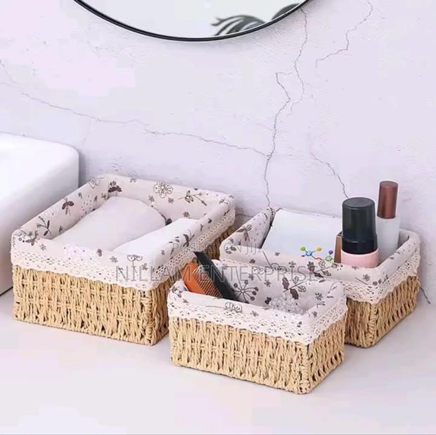 3 in 1 Hand Wooven Rattan Storage Baskets - thumbnail 5