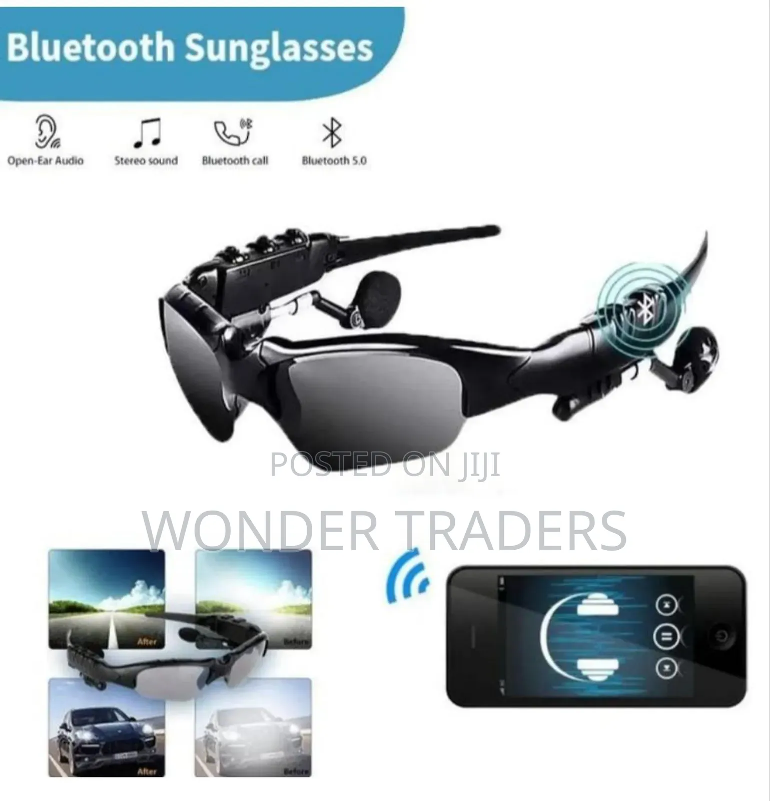 *Wireless Bluetooth Sunglasses With Uv Protection Sun Lens*