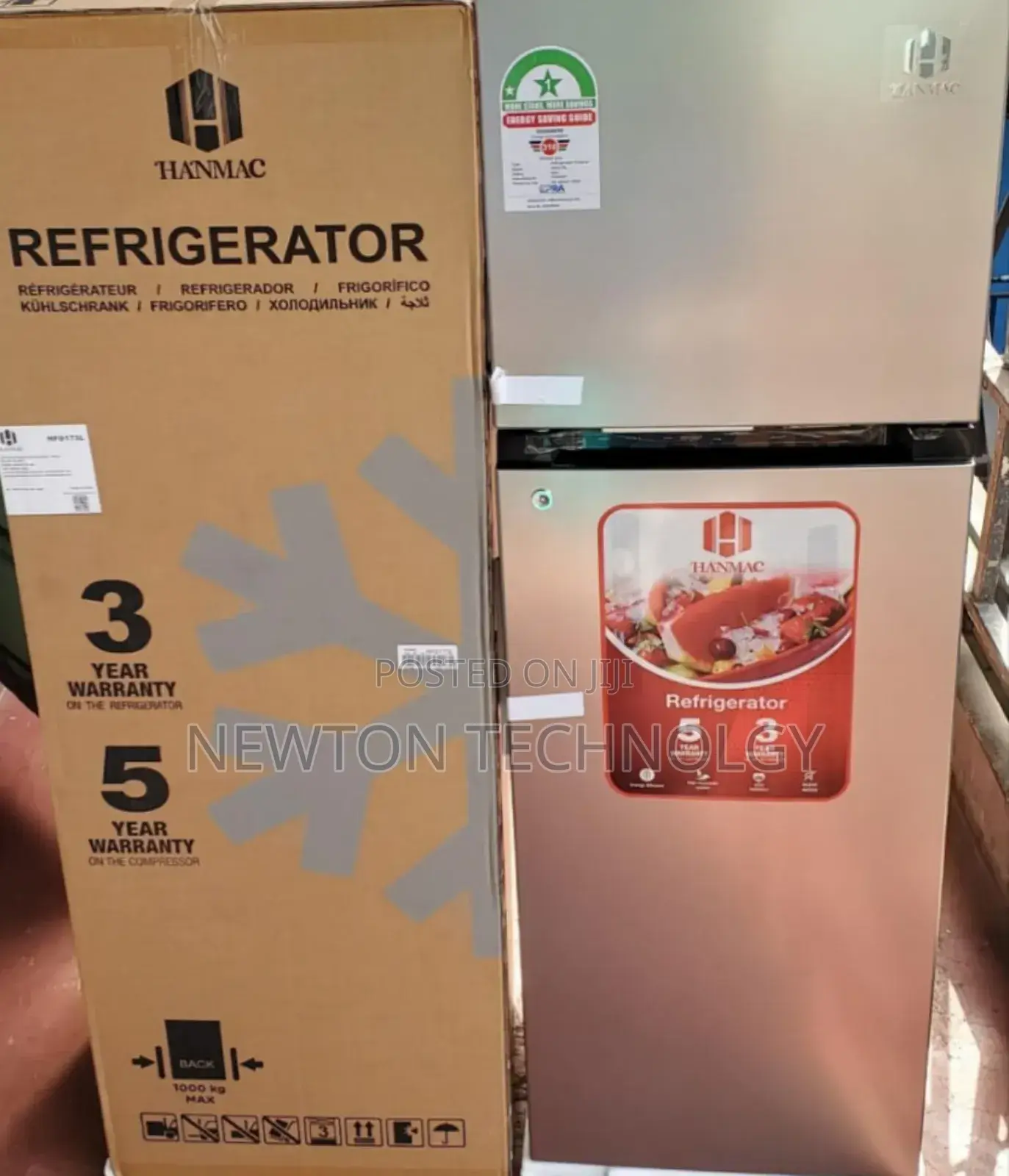 Hanmac 173litres Double Door Fridge