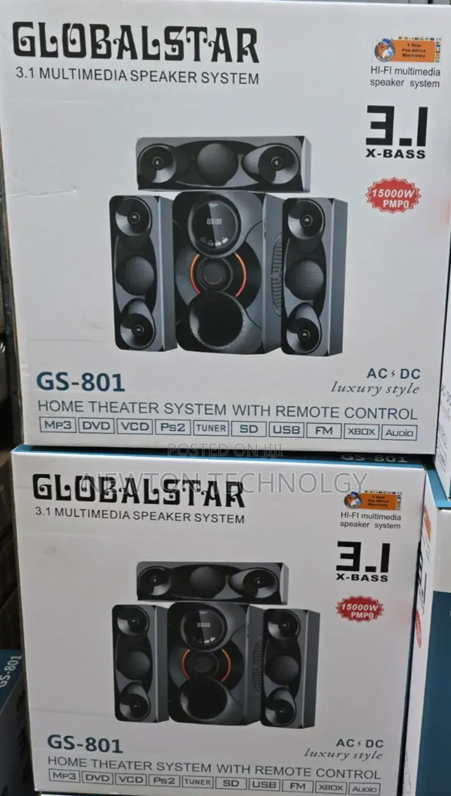3.1ch Globalstar Home Theater System With Remote Control Woofer Syster