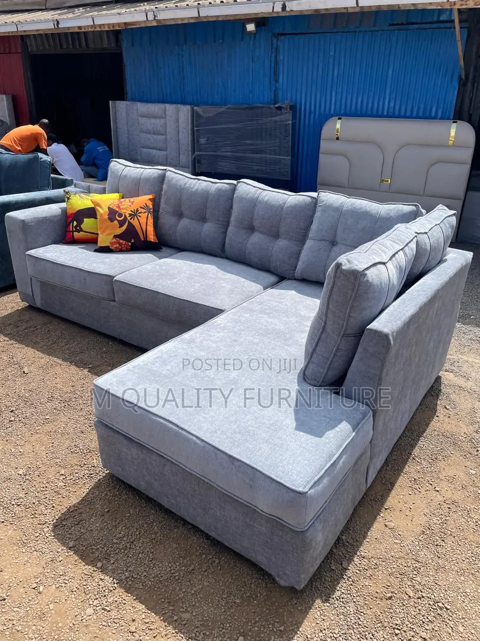Classic Neutral L Shaped Sofa
