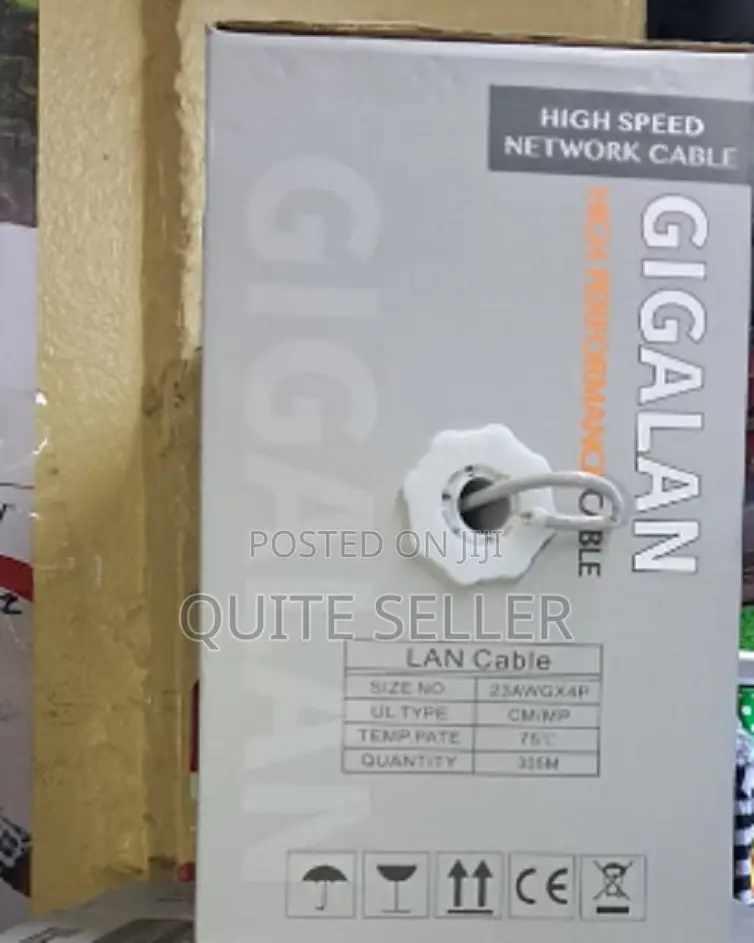 (Gigalan Cat 6) Indoor Cable 305mnetwork Speed With Higher Bandwidth.