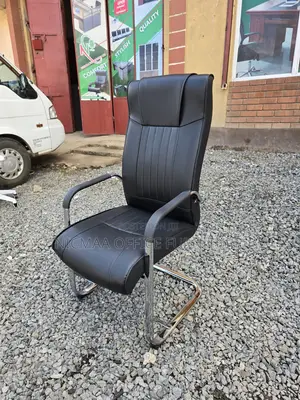 Black Leather High Back Executive Visitor Seat