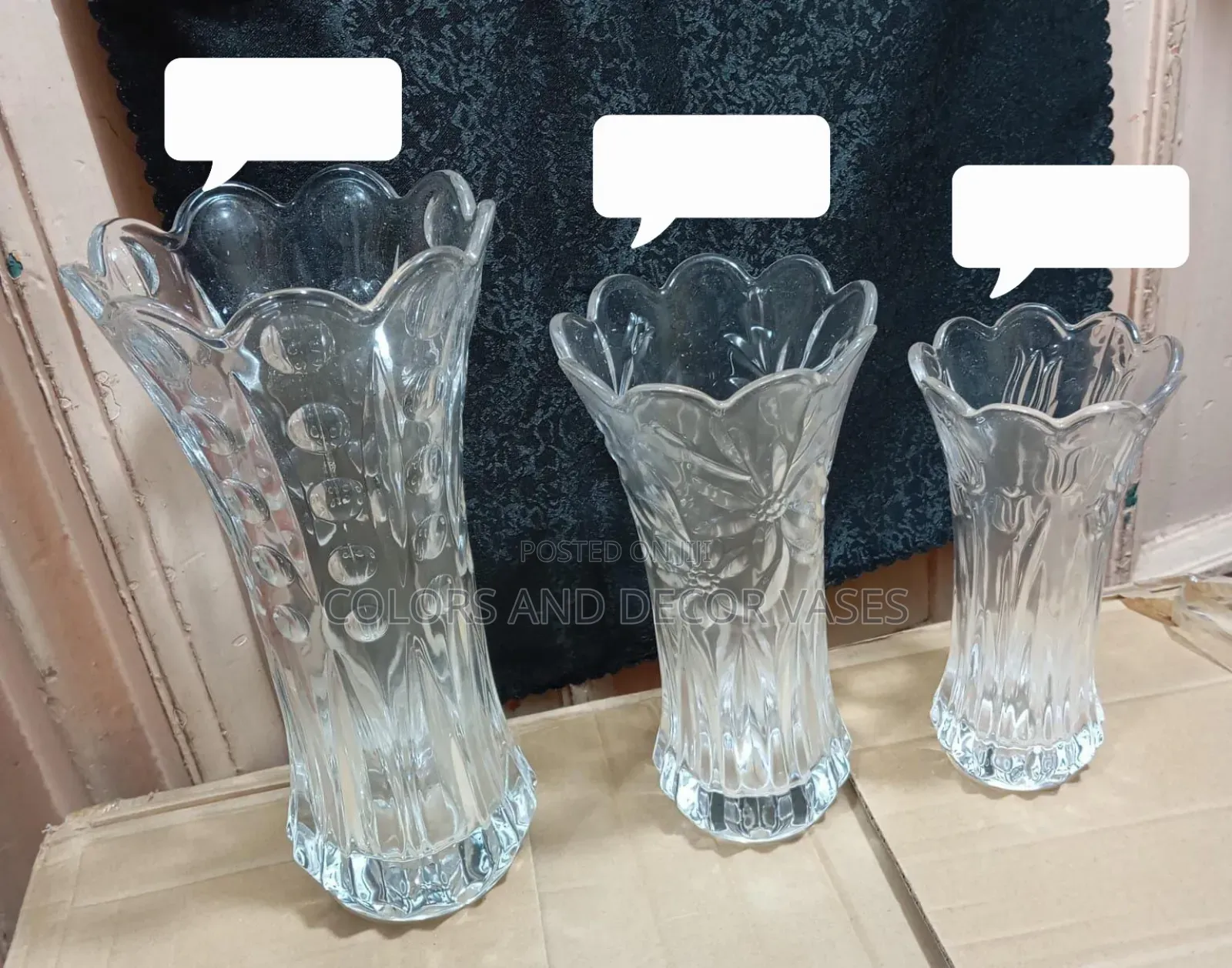 Glass Vases Big, Medium and Small