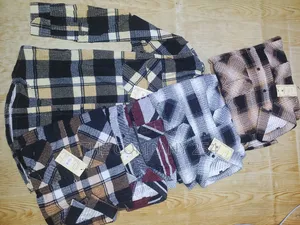 Quality Cotton Long-Sleeved Collar Checked Unisex Casual Flannel Shirt