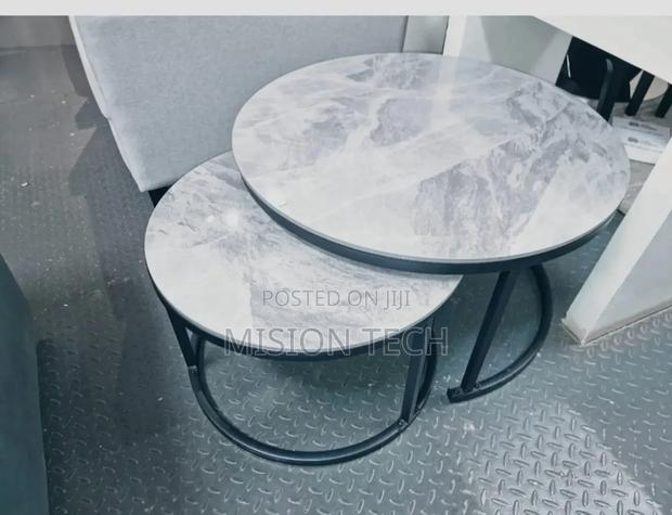 Luxury Pure Marble Top Nesting Coffee Tables Elegant Modern - main view