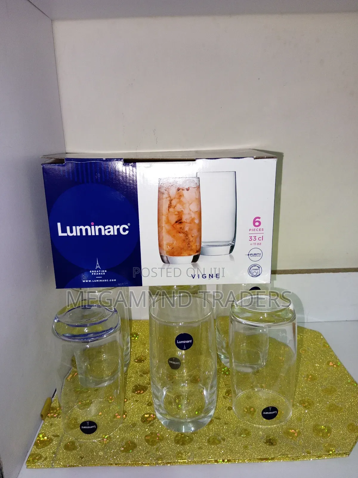 6pc Luminarc Vigne Glasses/Water Juice Glass