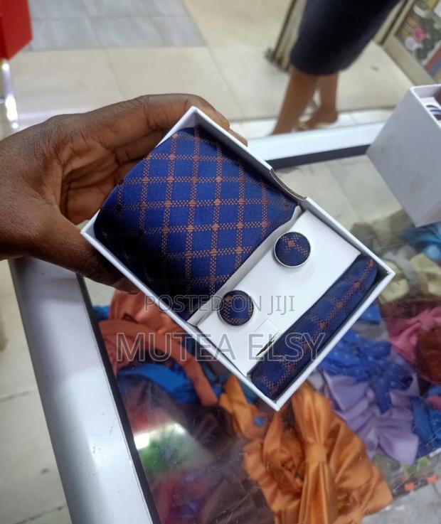 Blue,Brawn Yellow Polycadot Executive Tie Sets - thumbnail 4