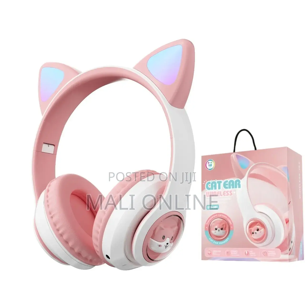 Akz-07 Luminous Cat Bluetooth Gaming Headset Wireless Kids Headphones