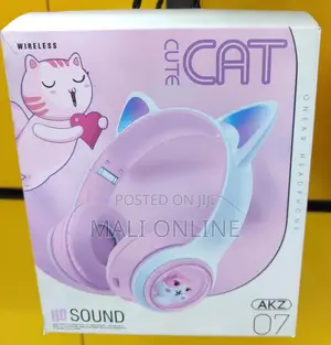 Akz-07 Luminous Cat Bluetooth Gaming Headset Wireless Kids Headphones