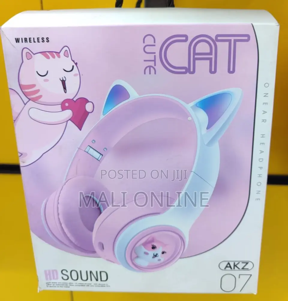 Akz-07 Luminous Cat Bluetooth Gaming Headset Wireless Kids Headphones