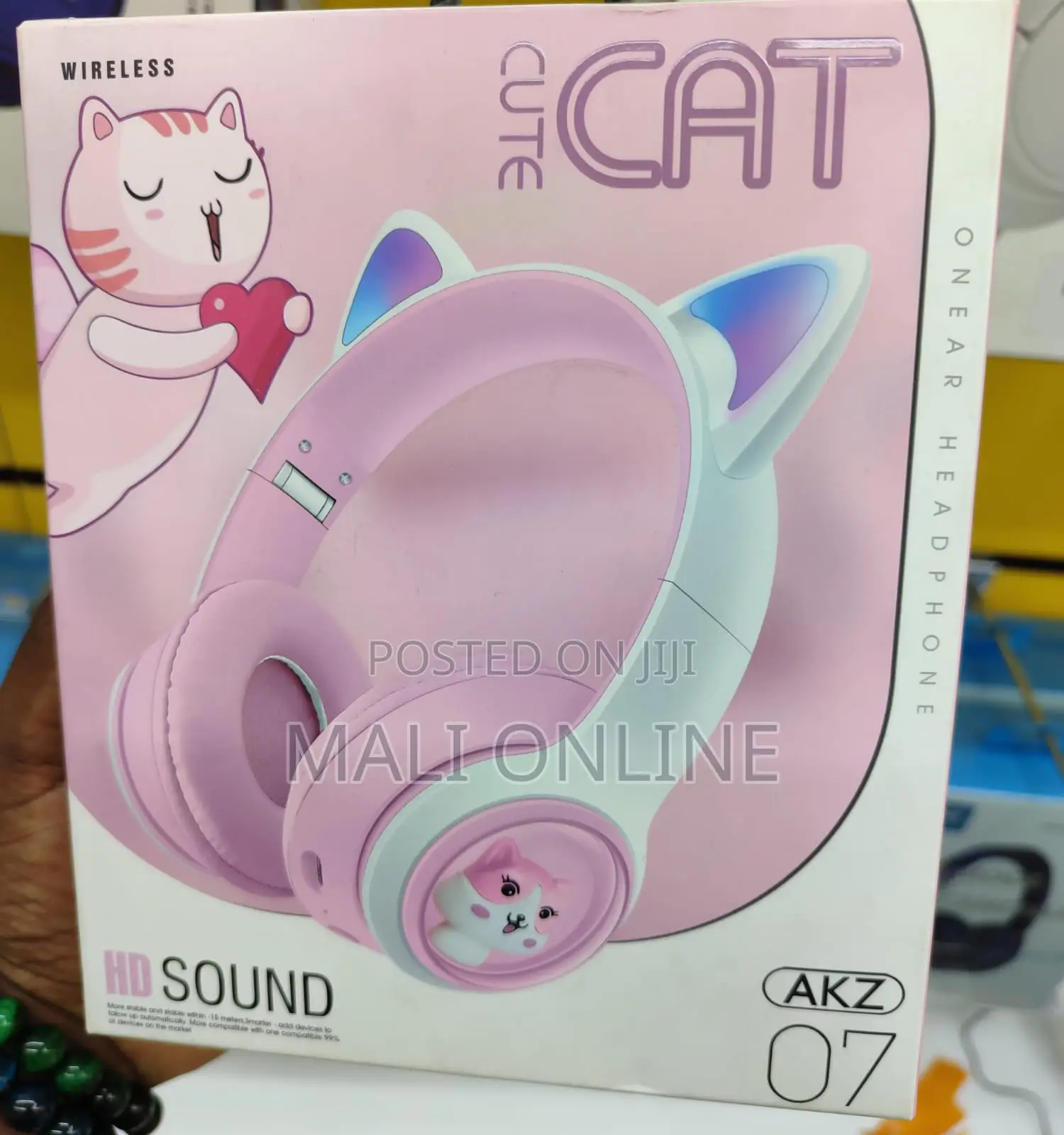 Akz-07 Luminous Cat Bluetooth Gaming Headset Wireless Kids Headphones