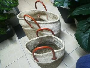 Baskets With Handles Khaki White - thumbnail 2