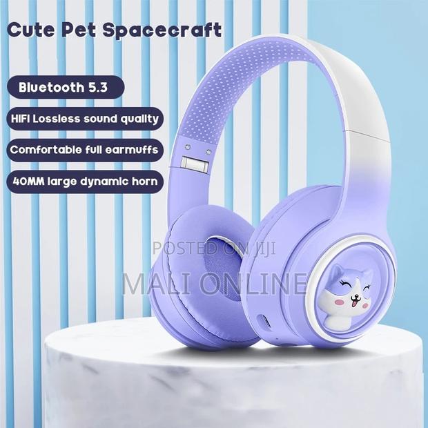 Akz-08 Cute Pet Ear Bluetooth 5.3 Wireless Foldable Over-ear Headset