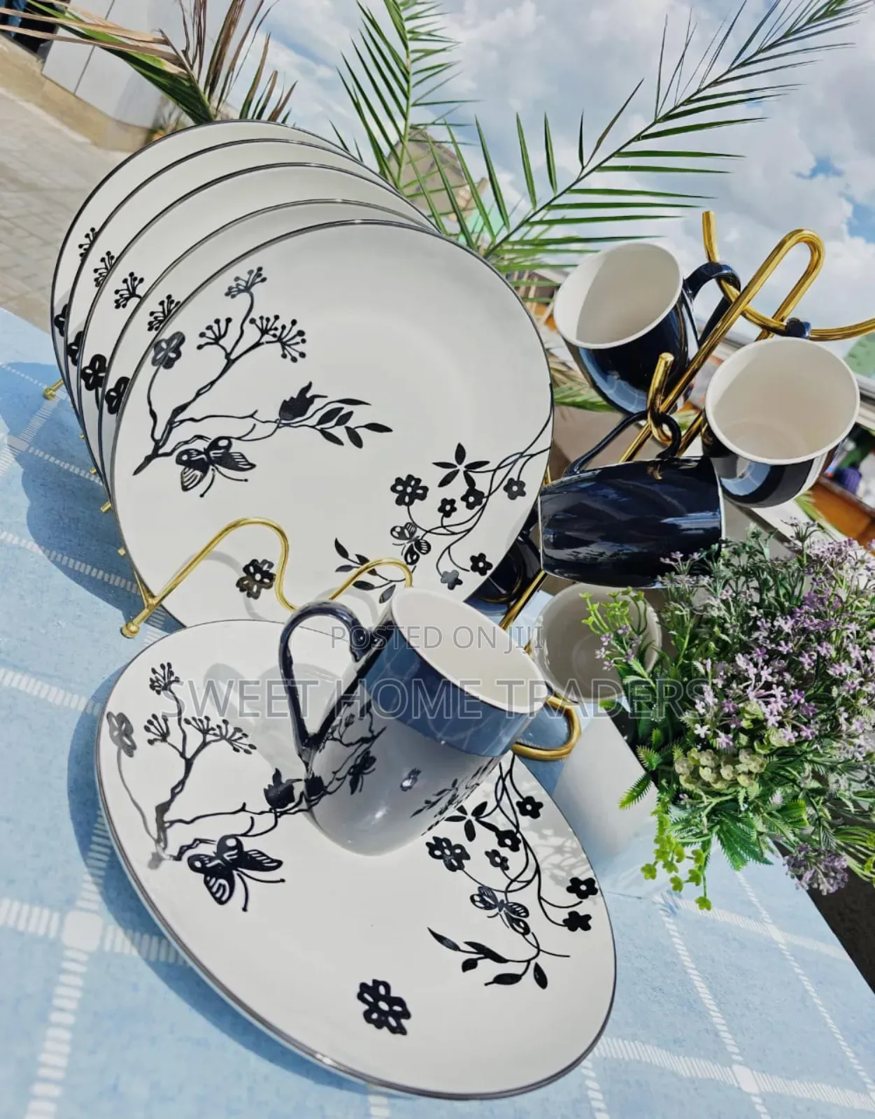 12 PCS Dinner Set 6cups ,6 Plates