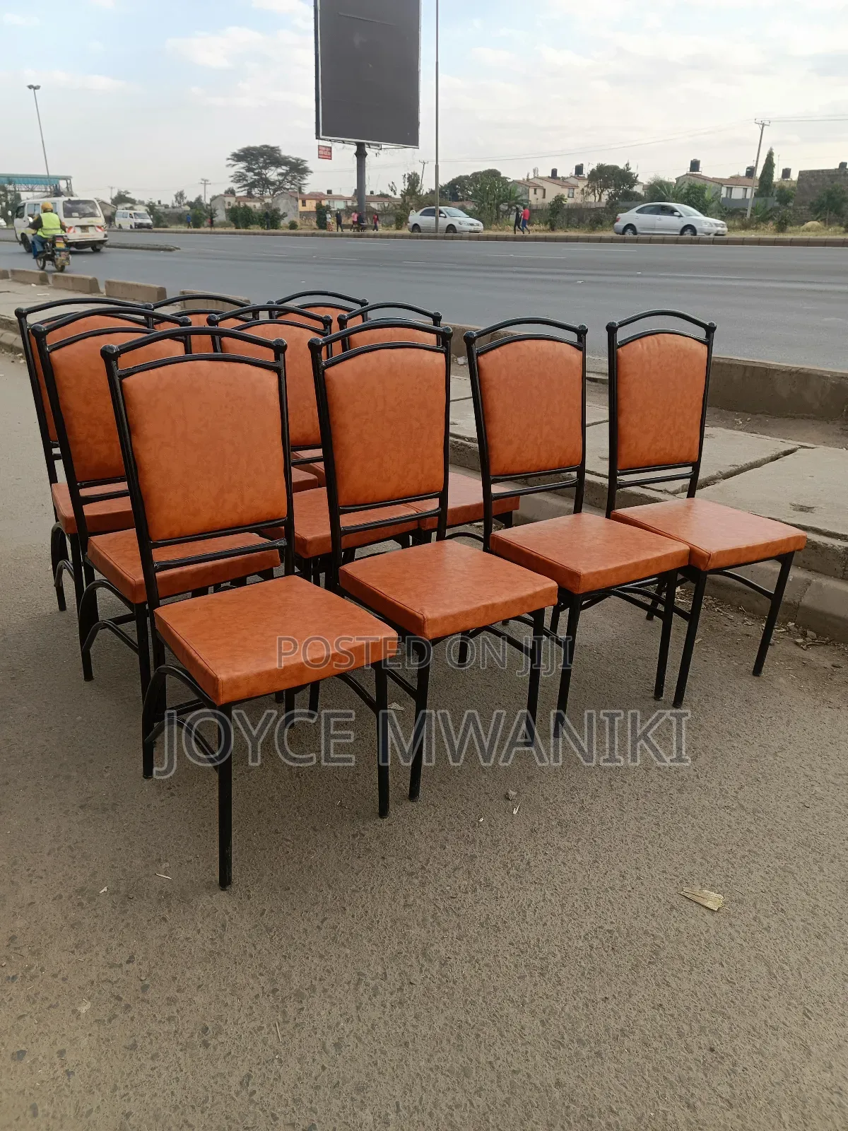 Restaurant Balls Chairs, Black and Light Brown