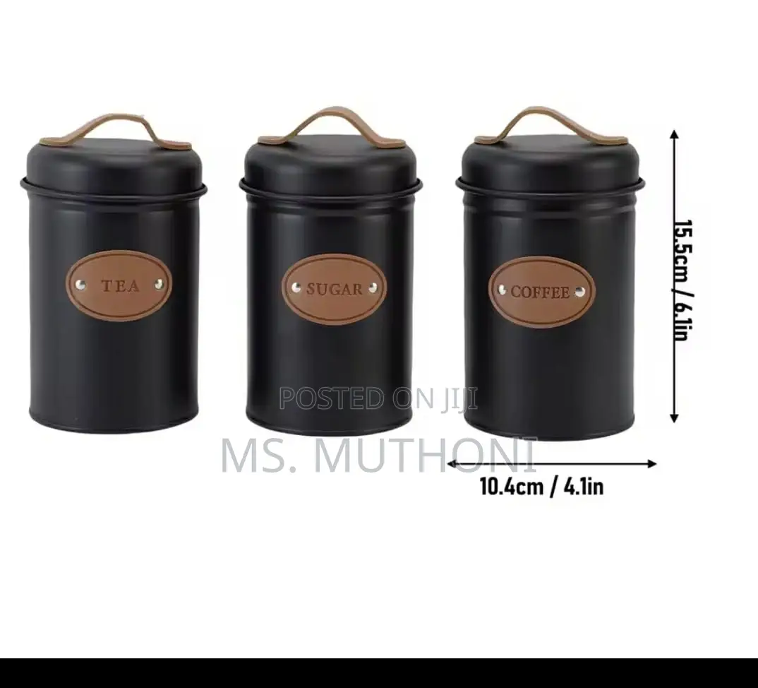 Set of 3,Rustic Large Pantry Jars