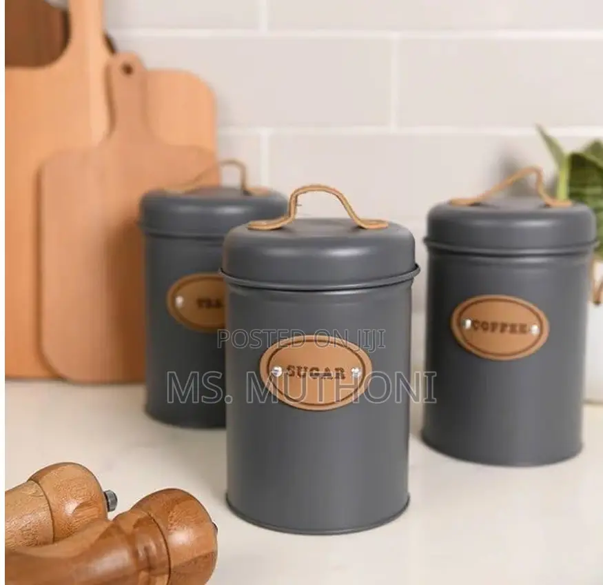 Set of 3,Rustic Large Pantry Jars