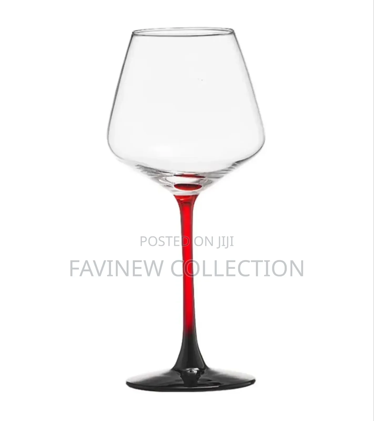 6pcs Elegant Burgundy Crystal Wine Glasses