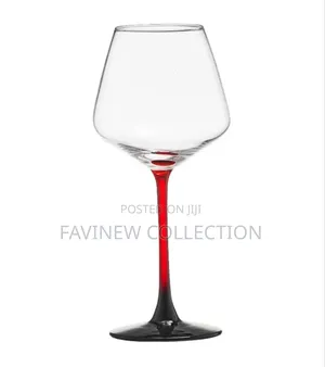 6pcs Elegant Burgundy Crystal Wine Glasses