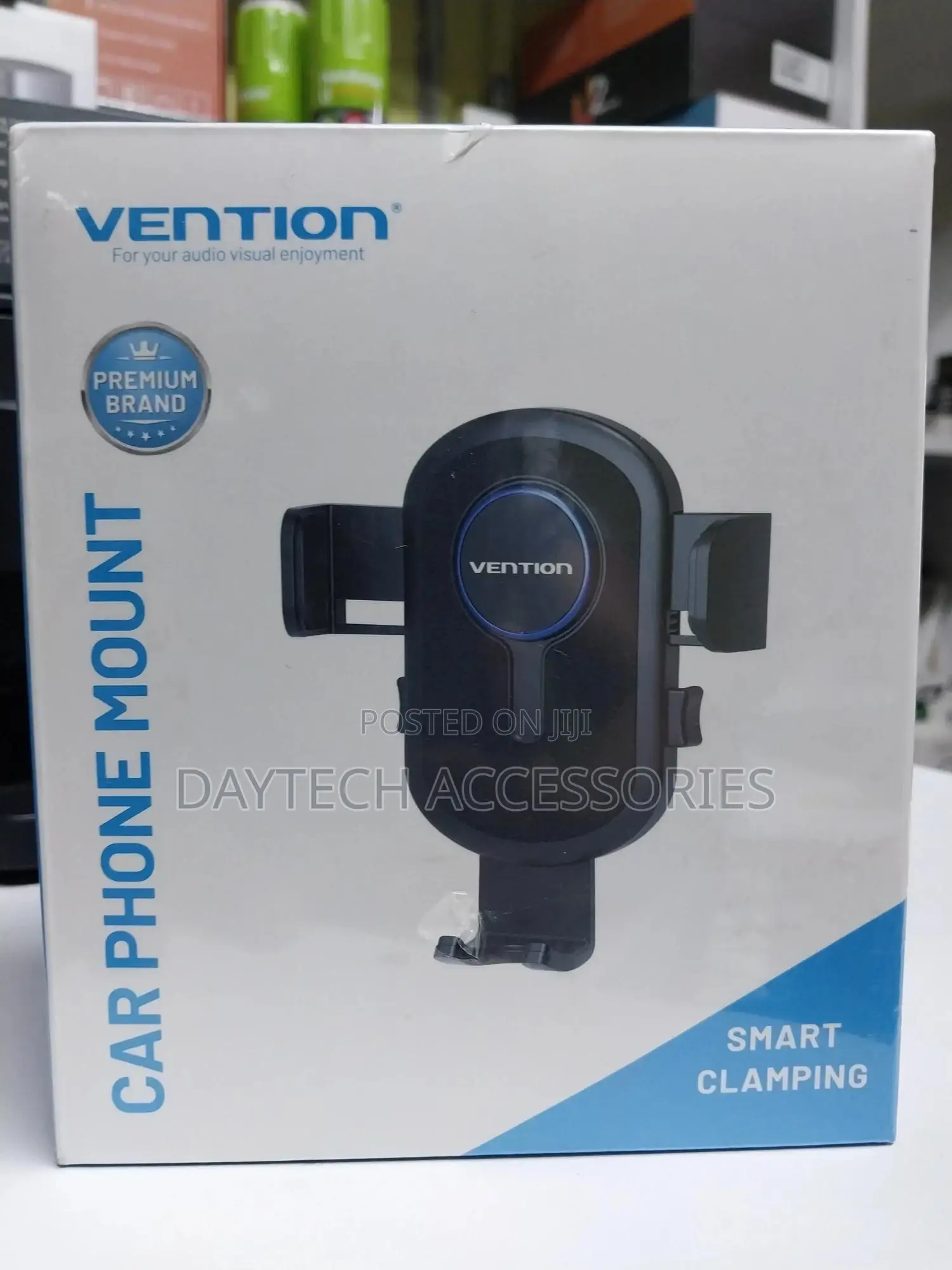 Vention One Touch Clamping Car Phone Mount With Suction Cup