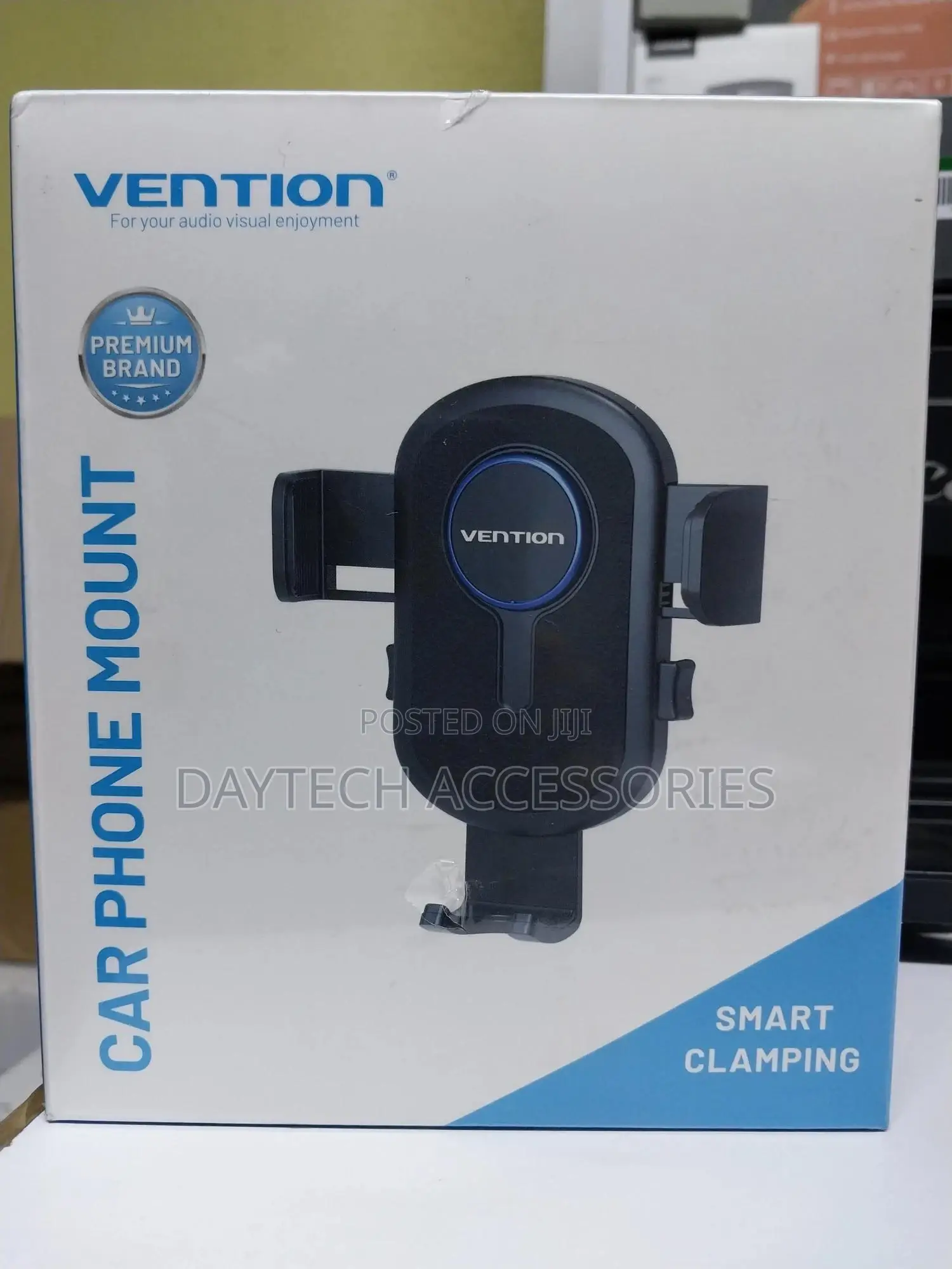 Vention One Touch Clamping Car Phone Mount With Suction Cup