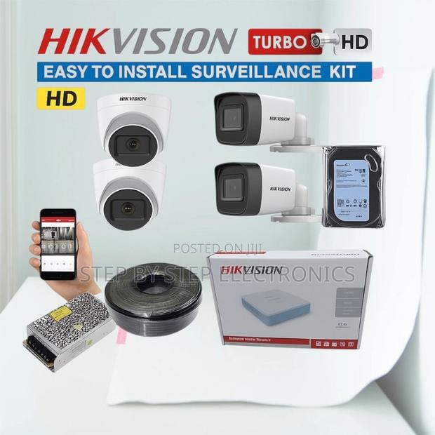 Easy to Install Hikvision 4 Hd 2mp CCTV Kit 1080p Security Cameras