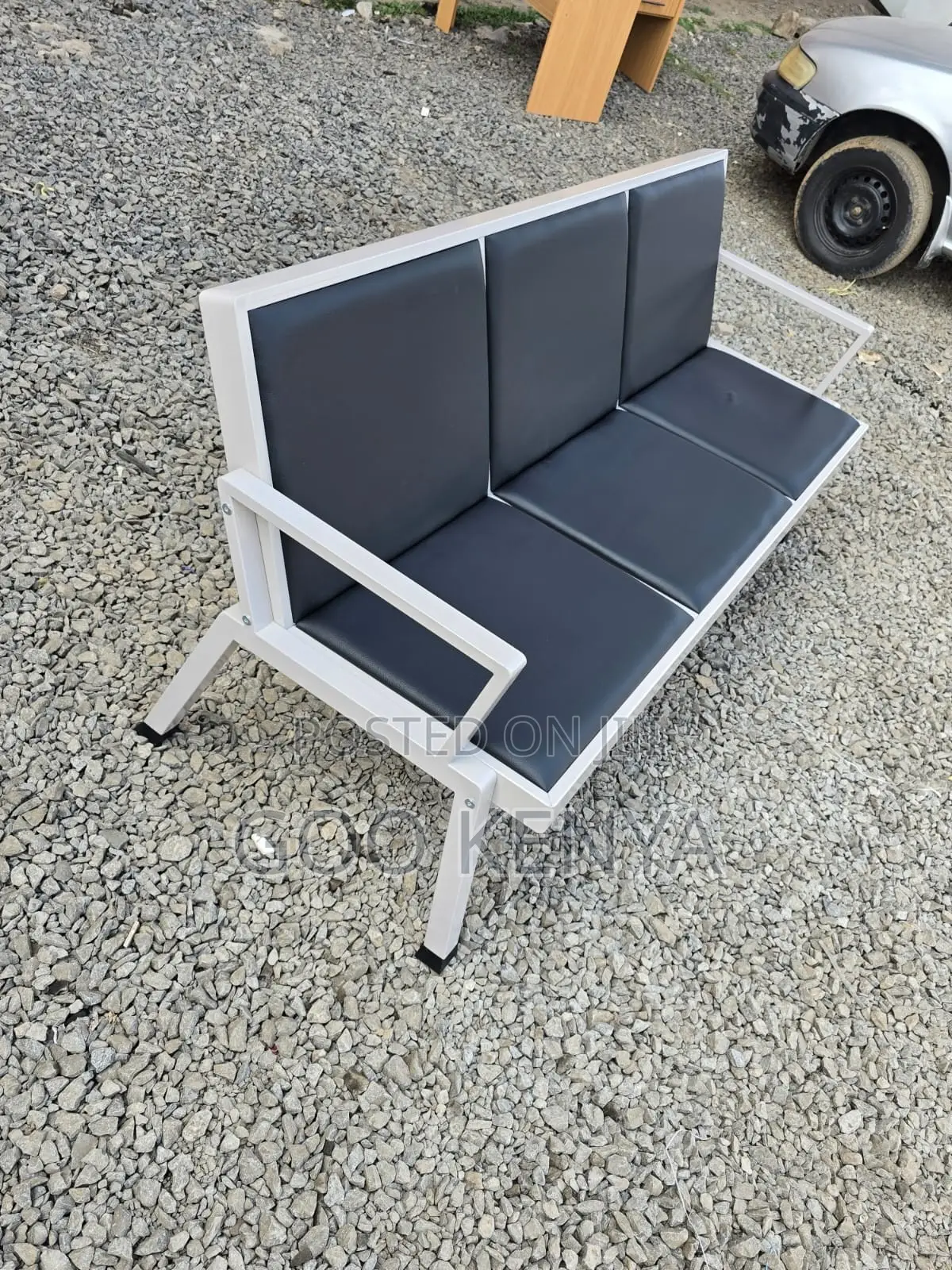 Office Bench ; 3-Link Heavy Duty Office Waiting Bench