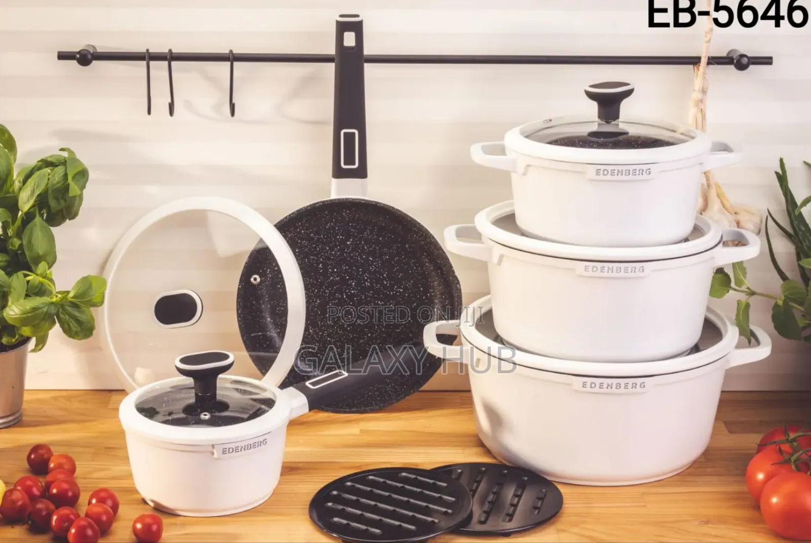 White 12 Pieces Nonstick Edenburg Cookware Set