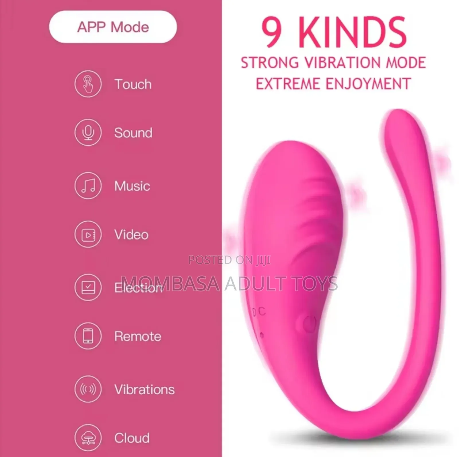 App Controlled Vaginal Vibrator. G Spot 9 Speed